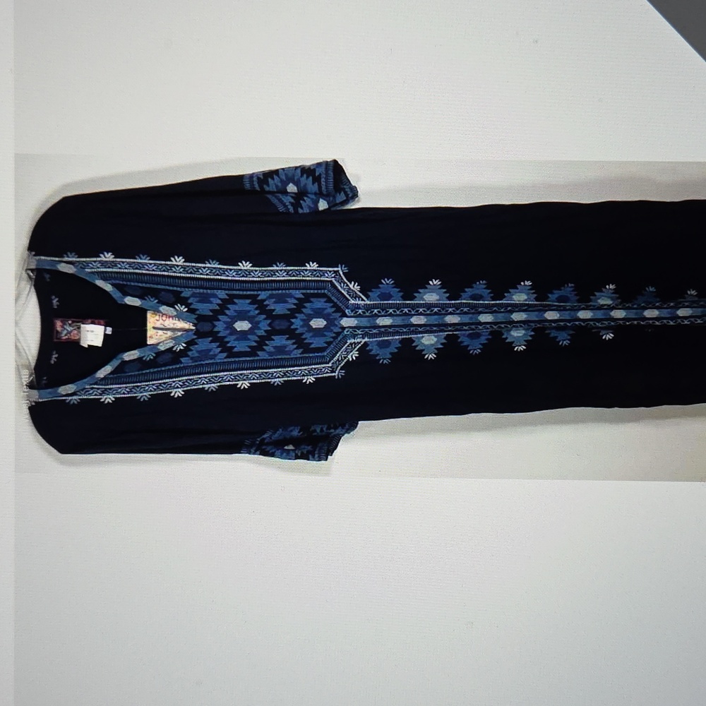Johnny Was Embroidered Blue Dress-L NWT